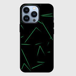 Чехол для iPhone 13 Pro Color light green line, цвет: 3D-черный