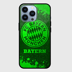 Чехол для iPhone 13 Pro Bayern - green gradient, цвет: 3D-черный