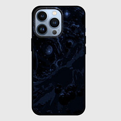Чехол для iPhone 13 Pro Чёрно-синий абстрактный космос, цвет: 3D-черный