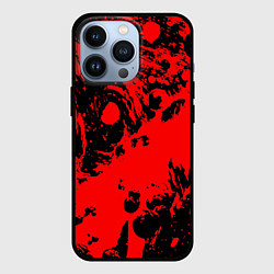 Чехол для iPhone 13 Pro Чёрно-красный абстрактный, цвет: 3D-черный