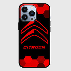 Чехол для iPhone 13 Pro Citroen - red gradient, цвет: 3D-черный
