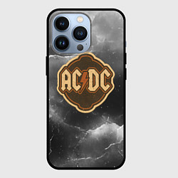 Чехол для iPhone 13 Pro ACDC ретро логотип, цвет: 3D-черный