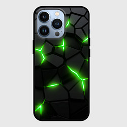 Чехол для iPhone 13 Pro Зеленая неоновая броня, цвет: 3D-черный