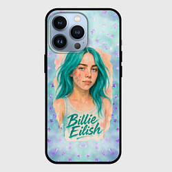 Чехол для iPhone 13 Pro Билли Айлиш бирюзовые волосы, цвет: 3D-черный