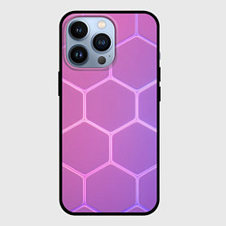 Чехол iPhone 13 Pro Розовые неоновые соты