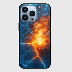 Чехол для iPhone 13 Pro Взрыв из объемных плит, цвет: 3D-черный