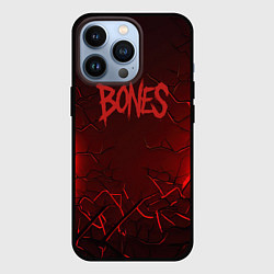 Чехол iPhone 13 Pro Bones логотип красной краской
