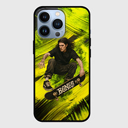 Чехол для iPhone 13 Pro Bones скейтер, цвет: 3D-черный