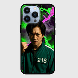 Чехол для iPhone 13 Pro Игра в кальмара - игрок 218 с кулаком, цвет: 3D-черный