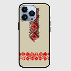Чехол для iPhone 13 Pro Народная вышиванка, цвет: 3D-черный