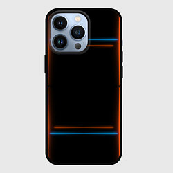 Чехол для iPhone 13 Pro Neon black red blue, цвет: 3D-черный