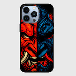 Чехол для iPhone 13 Pro Split Oni face, цвет: 3D-черный