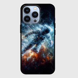 Чехол для iPhone 13 Pro Космонавт парит в космосе среди звезд, цвет: 3D-черный