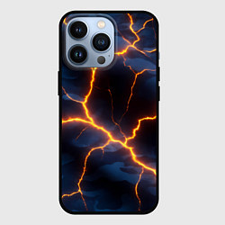 Чехол для iPhone 13 Pro Молния на камуфляжной текстуре, цвет: 3D-черный