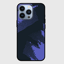 Чехол для iPhone 13 Pro Абстрактная текстура в синем, цвет: 3D-черный