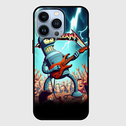 Чехол для iPhone 13 Pro Бендер рок гитарист - группа Футурама, цвет: 3D-черный
