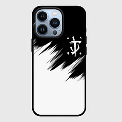 Чехол для iPhone 13 Pro Doom краски черно белый, цвет: 3D-черный