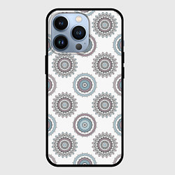 Чехол для iPhone 13 Pro Круглый разноцветный узор мандала, цвет: 3D-черный