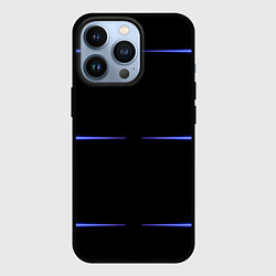 Чехол для iPhone 13 Pro Color black green purple stripes, цвет: 3D-черный