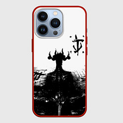 Чехол для iPhone 13 Pro Doom демон марса, цвет: 3D-красный