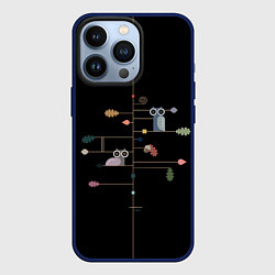 Чехол для iPhone 13 Pro Ученые совы осенью в лесу, цвет: 3D-тёмно-синий