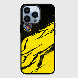 Чехол для iPhone 13 Pro Российская империя - Желтые потертости, цвет: 3D-черный