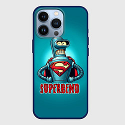 Чехол для iPhone 13 Pro Bender superman - collaboration, цвет: 3D-тёмно-синий