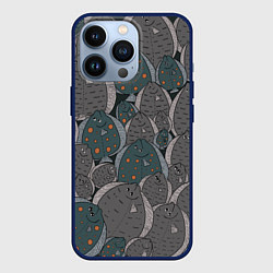 Чехол для iPhone 13 Pro Камбала паттерн, цвет: 3D-тёмно-синий