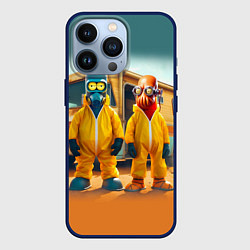 Чехол для iPhone 13 Pro Zoidberg and Bender - Breaking bad soap opera, цвет: 3D-тёмно-синий
