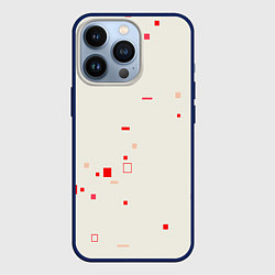 Чехол для iPhone 13 Pro Color white red shapes, цвет: 3D-тёмно-синий