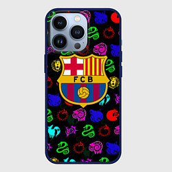 Чехол для iPhone 13 Pro Barcelona neon games logo, цвет: 3D-тёмно-синий
