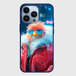 Чехол iPhone 13 Pro Розовая птичка в куртке