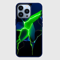 Чехол для iPhone 13 Pro Neon green glow, цвет: 3D-тёмно-синий