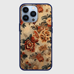 Чехол для iPhone 13 Pro Ковер цветочный текстура, цвет: 3D-тёмно-синий