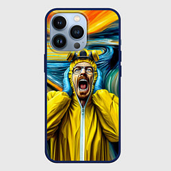 Чехол для iPhone 13 Pro Хайзенберг кричит на картине Мунка - мем, цвет: 3D-тёмно-синий