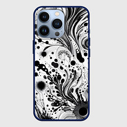 Чехол для iPhone 13 Pro Абстрактный паттерн из клякс - нейроарт фантазия, цвет: 3D-тёмно-синий