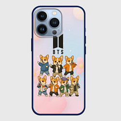 Чехол для iPhone 13 Pro Корги BTS, цвет: 3D-тёмно-синий
