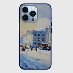 Чехол для iPhone 13 Pro Зимний праздничный Питер, цвет: 3D-тёмно-синий
