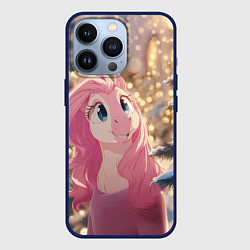 Чехол для iPhone 13 Pro Удивленная лошадка - Новый год, цвет: 3D-тёмно-синий