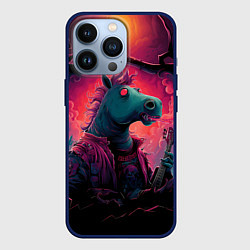 Чехол для iPhone 13 Pro Лошадь рок стиль, цвет: 3D-тёмно-синий
