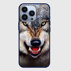 Чехол для iPhone 13 Pro Взгляд волка, цвет: 3D-тёмно-синий