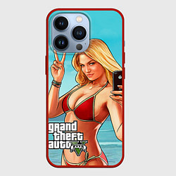 Чехол для iPhone 13 Pro GTA 5: Selfie Girl, цвет: 3D-красный