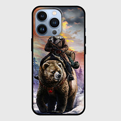 Чехол для iPhone 13 Pro Красноармеец на медведе, цвет: 3D-черный