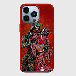 Чехол для iPhone 13 Pro Скелеты, цвет: 3D-красный