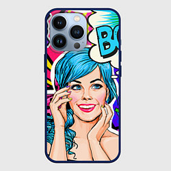 Чехол для iPhone 13 Pro Pop art, цвет: 3D-тёмно-синий