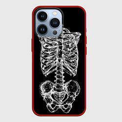 Чехол для iPhone 13 Pro Скелет, цвет: 3D-красный