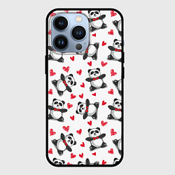 Чехол для iPhone 13 Pro Любимые панды, цвет: 3D-черный