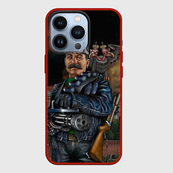 Чехол для iPhone 13 Pro Сталин военный, цвет: 3D-красный