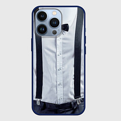 Чехол для iPhone 13 Pro Рубашка с подтяжками, цвет: 3D-тёмно-синий