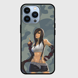 Чехол для iPhone 13 Pro Военная девушка Тифа Локхарт - Final Fantasy, цвет: 3D-черный